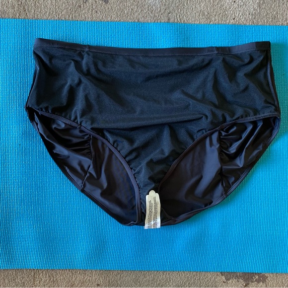 NEW Terra & Sky Women's Black Solid Highwaist Swimsuit Bottom Plus SZ 5X 32W-34W - Picture 9 of 16